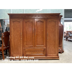 Tủ quần áo Gõ Đỏ Cánh Trơn