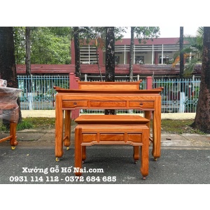 Sập thờ Gia Tiên Gõ Đỏ Trơn