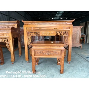 Bàn thờ Gia Tiên Liên Hoa Gõ Đỏ đơn giản