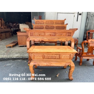 Sập thờ Gia Tiên Gõ Cuốn Thư Tam Cấp tháo lắp