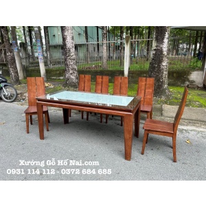 Bàn ăn Sồi Pháp Mặt Đá 6 ghế cao cấp