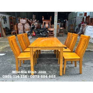 Bàn ăn Gỗ Cao Su 6 ghế sang trọng